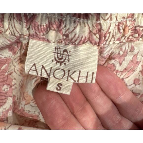 Anokhi Floral Print Pajama Set Women’s Size Small Lounge Set Tank Cropped Pants - Picture 10 of 12